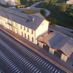 Wizualizacja dworca Opalenica - widok z lotu ptaka